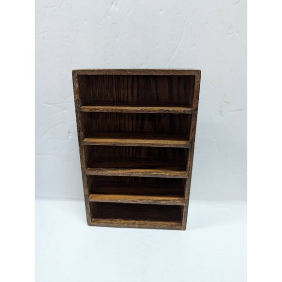 Antique Oak Mortar Tenon Joints wood 5 slot tray Horizontal Vertical Felt back - Picture 1 of 8